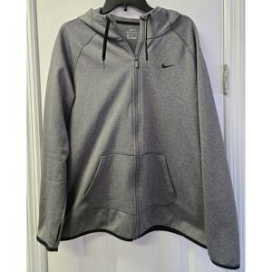 Nike Dri-FIT Full Zip Hoodie Men's XL Gray Performance Sweatshirt Lightweight